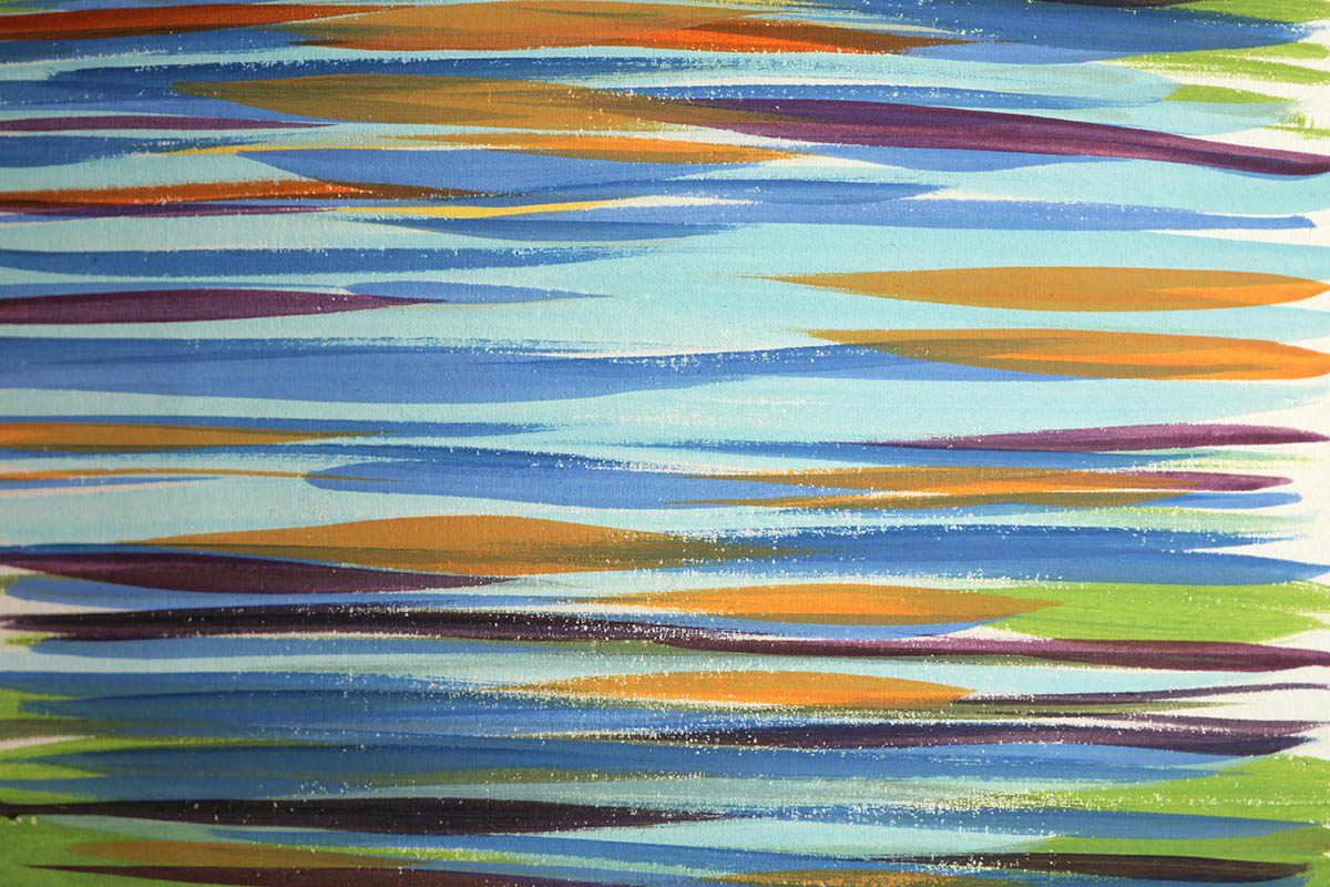 This was an attempt to use up some Himi gouache on a palette, in a doodling way with little thought or plan.