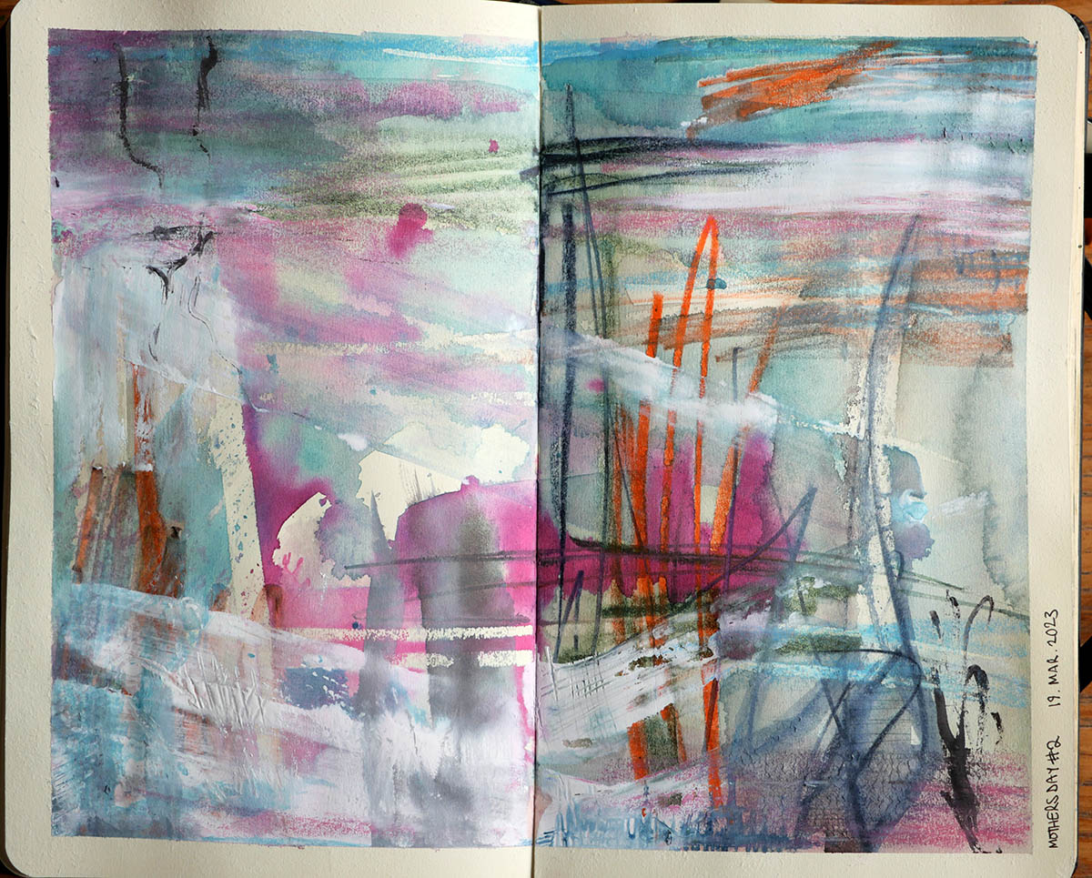Experimenting with materials is the second way that I use my everyday sketchbook