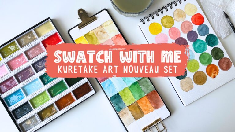 Swatching my Gansai Tambi Kuretake art nouveau watercolor palette!