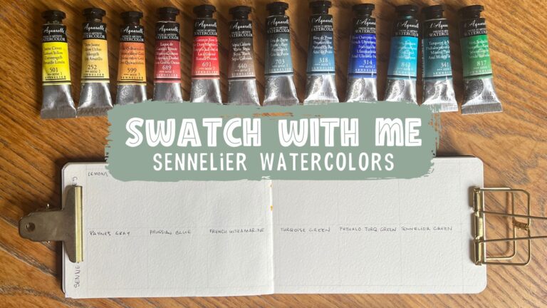 Swatching my Sennelier watercolor tube paints