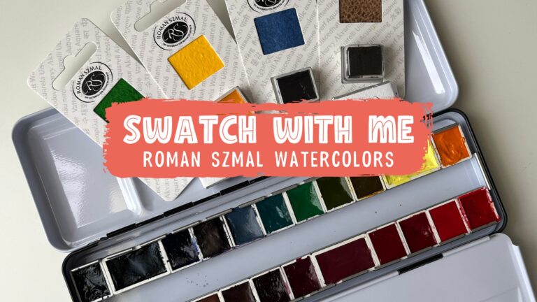 Swatching out my Roman Szmal watercolor paints