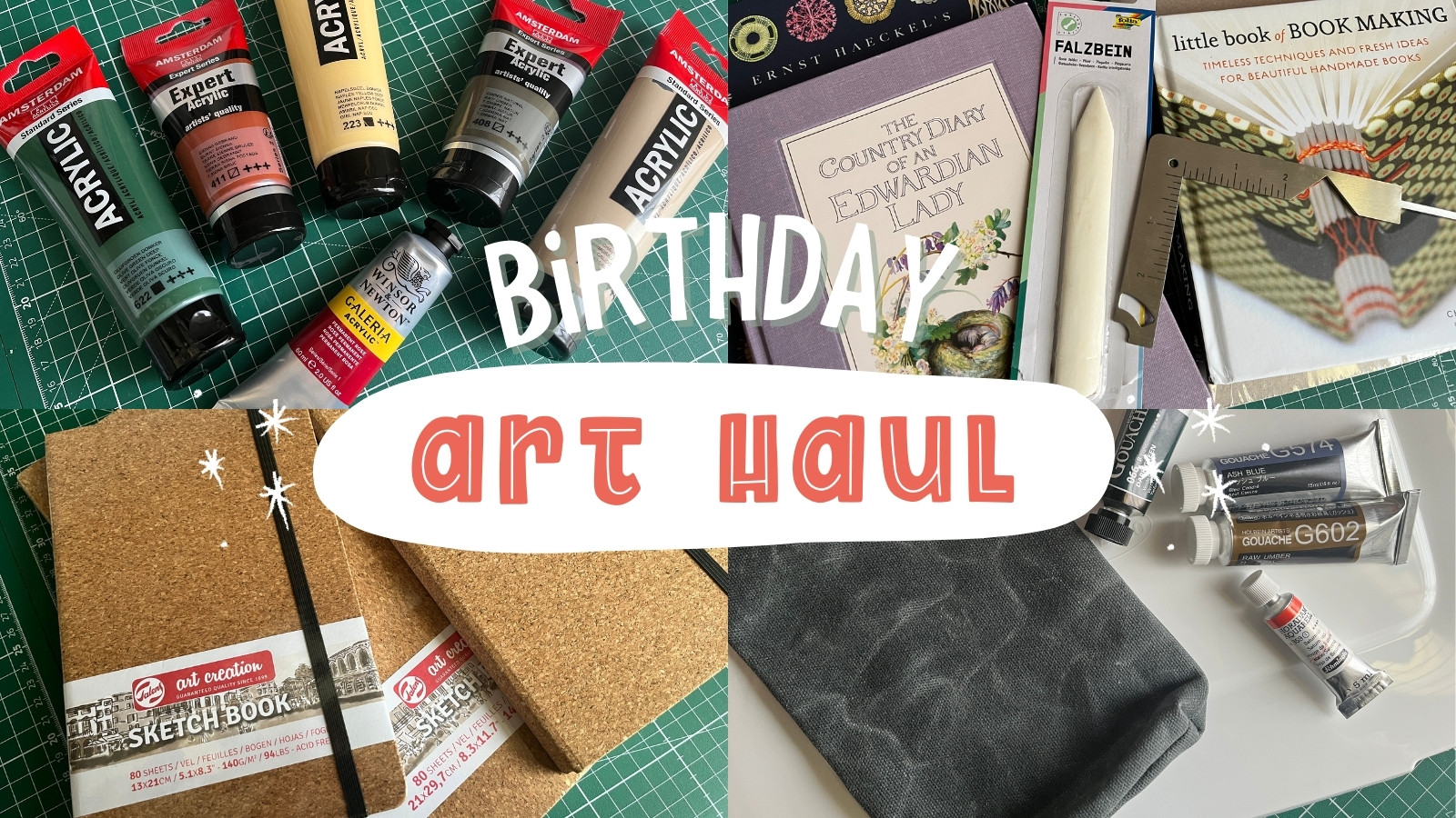 Here's a gorgeous birthday art haul I received in February 2024