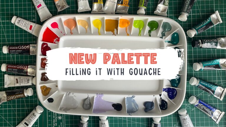 Setting up a dried gouache palette