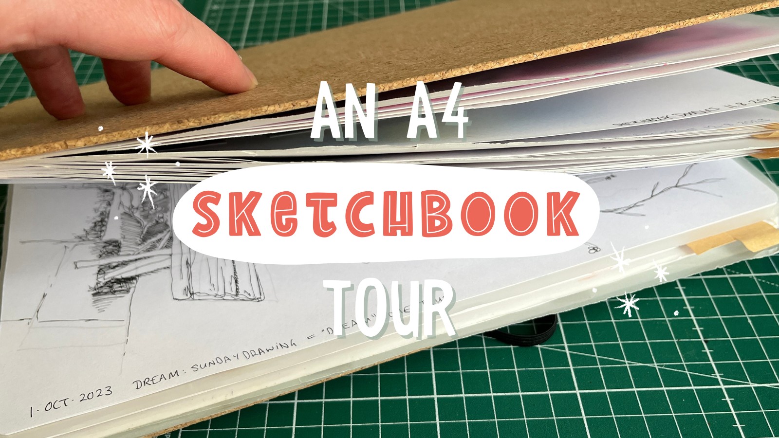 A tour of my finished A4 sketchbook - August 2023 until February 2024