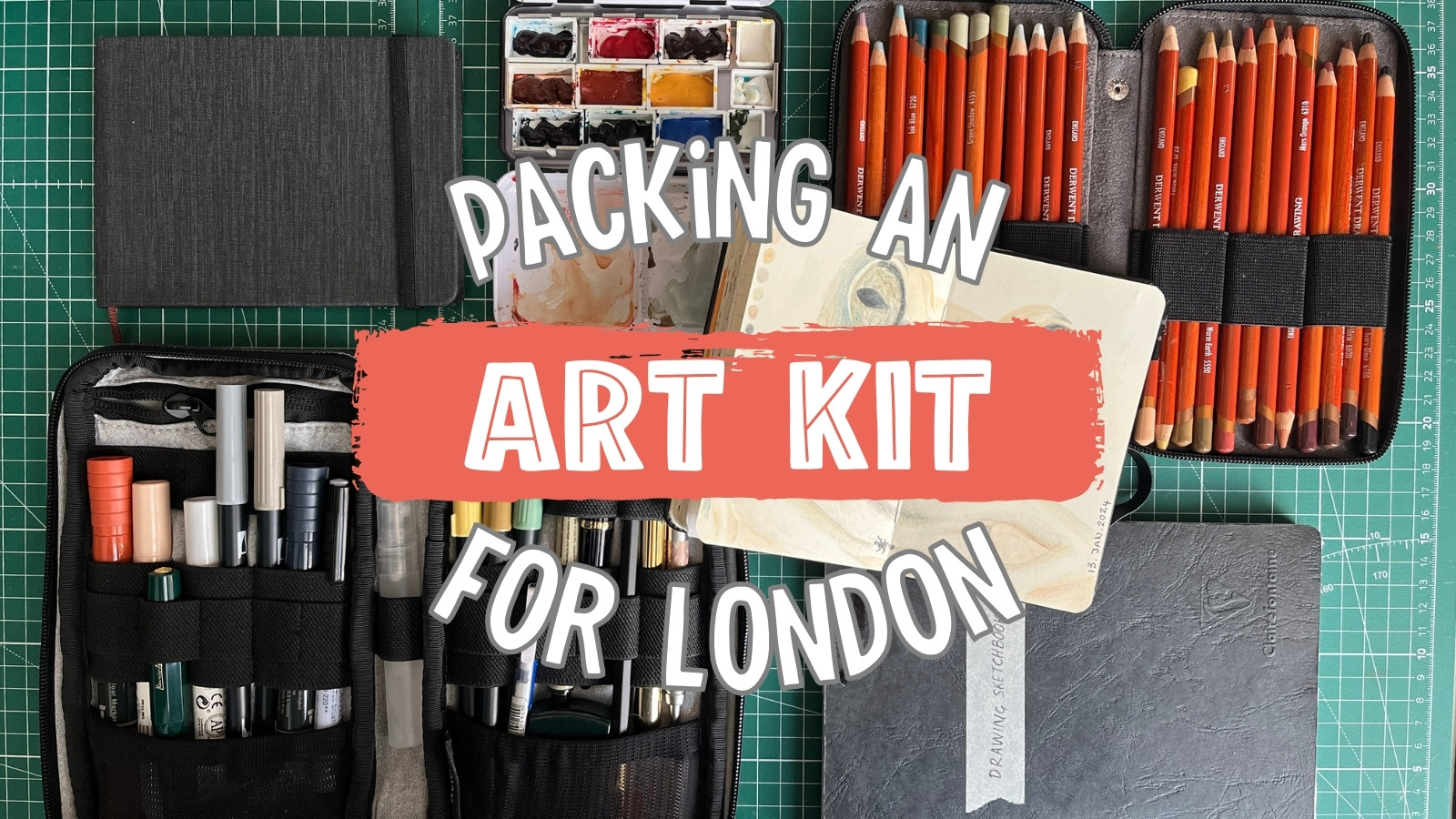 Packing an art kit of supplies for a 2 week trip to London