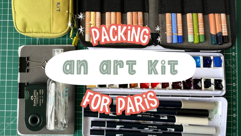Packing an art kit for Paris and London