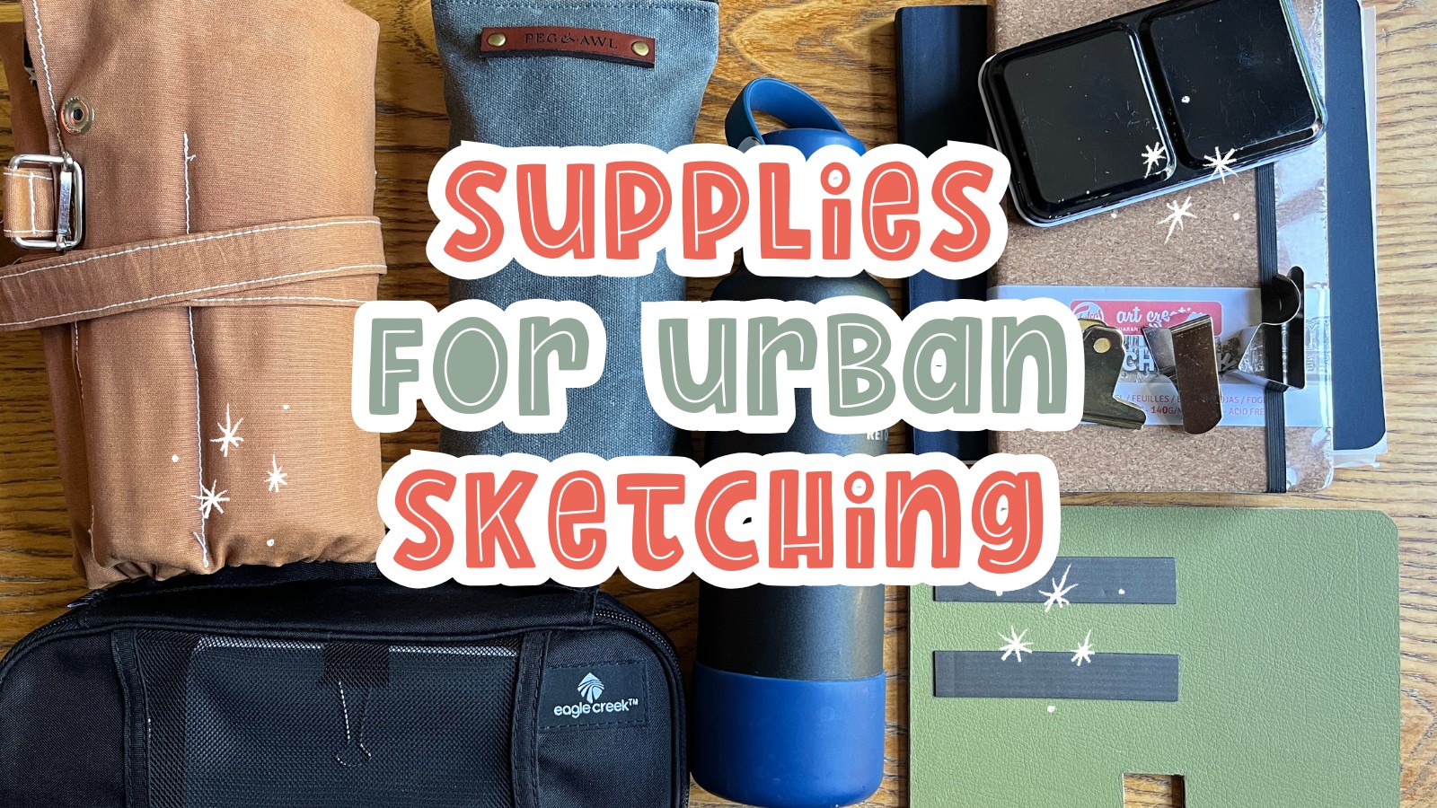 Packing art supplies for an urban sketching day trip to Winsum