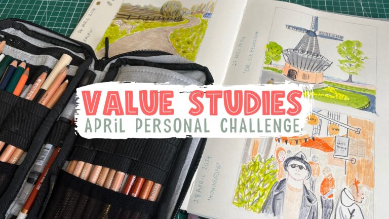The results of my April 2024 art challenge - value studies month