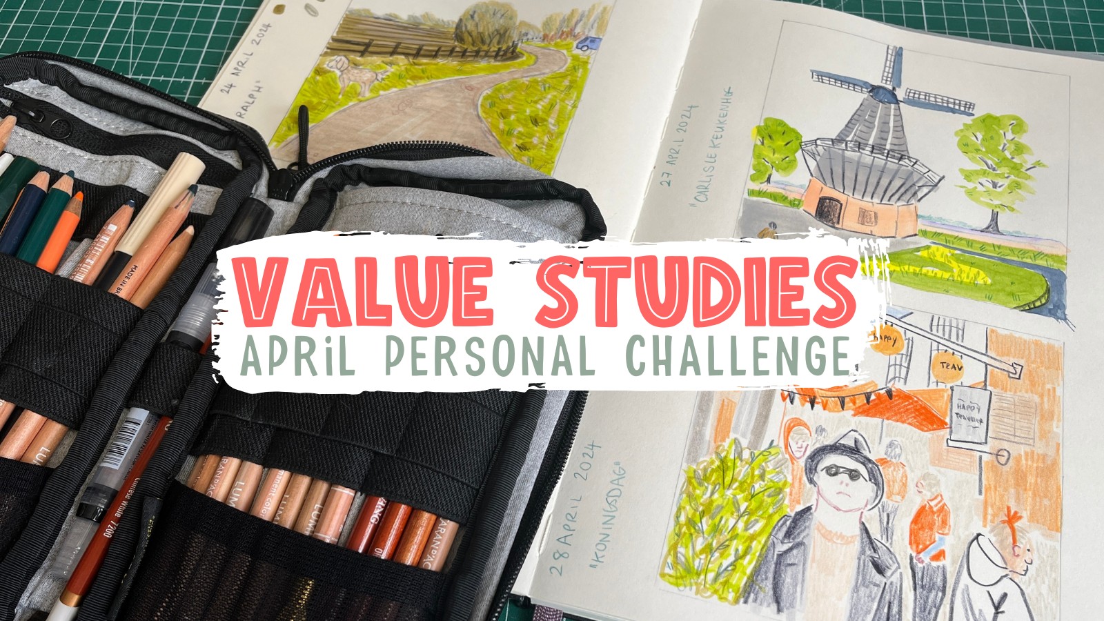 The results of my April 2024 art challenge - value studies month