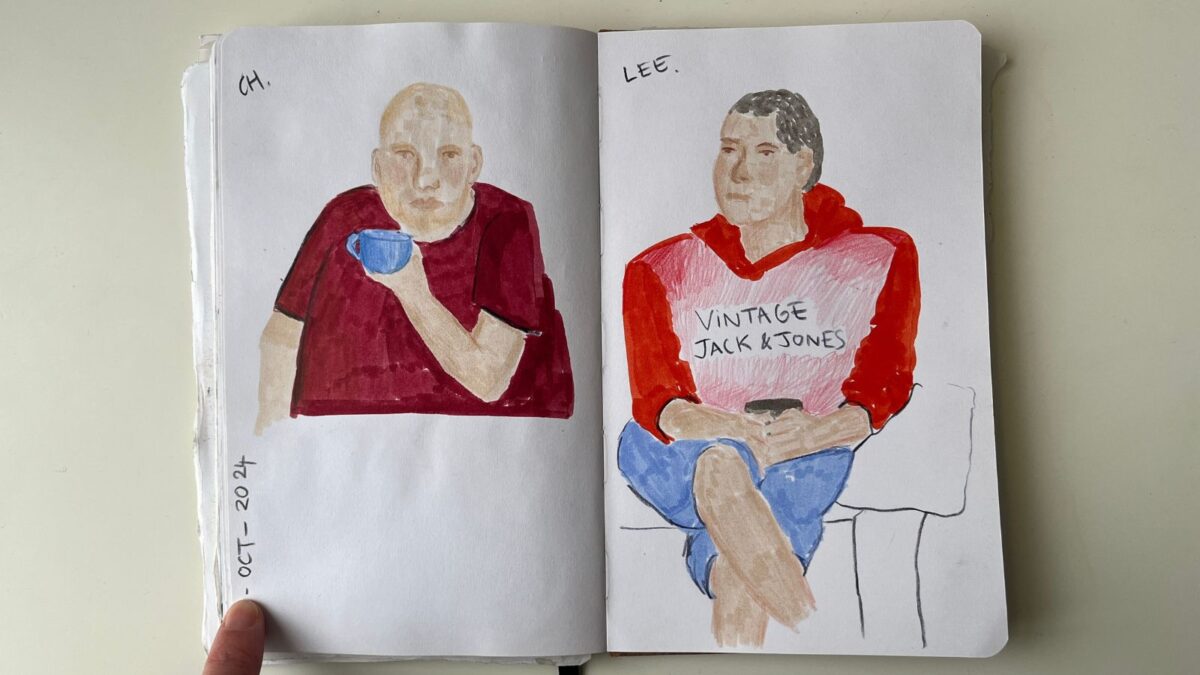 Quick sketches of my brothers while back in the UK