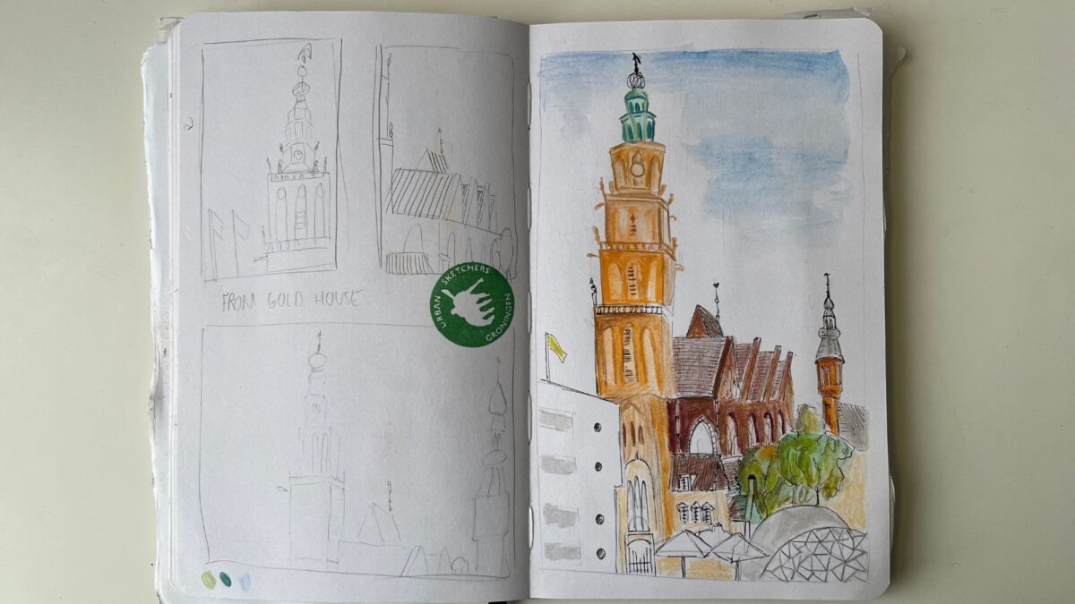 Another page from my sketchbook that was done during the 10 years anniversary of Urban Sketchers Groningen.