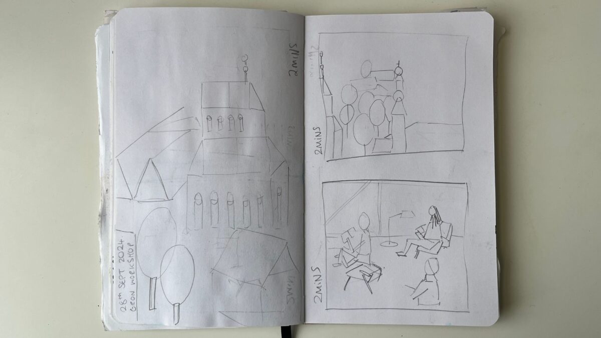 Thumbnails drawn during a workshop at the Forum in Groningen