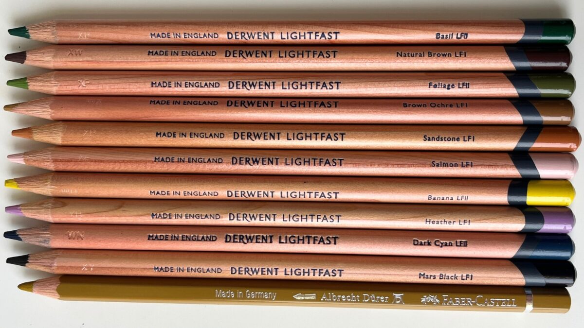 My new selection of 10 Derwent Lightfast pencils from Jacksons Art