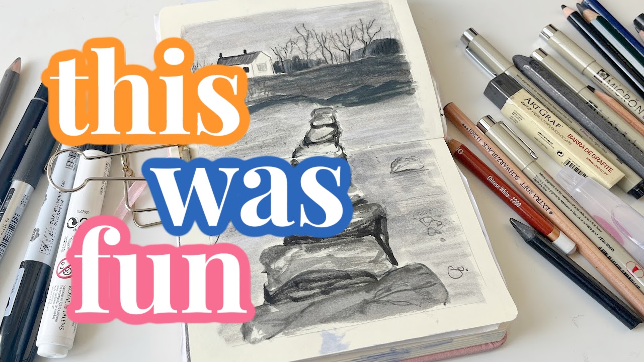 A monochrome mixed media drawing process